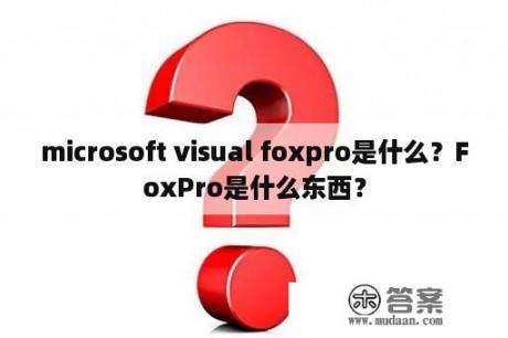 microsoft visual foxpro是什么？FoxPro是什么东西？