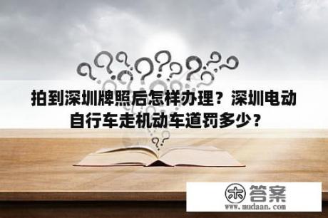 拍到深圳牌照后怎样办理？深圳电动自行车走机动车道罚多少？