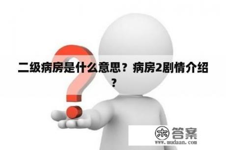 二级病房是什么意思？病房2剧情介绍？