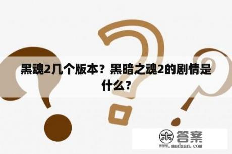 黑魂2几个版本？黑暗之魂2的剧情是什么？