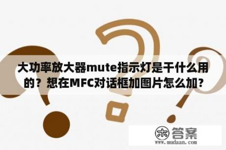 大功率放大器mute指示灯是干什么用的？想在MFC对话框加图片怎么加？