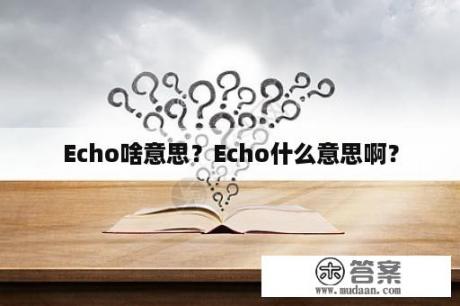 Echo啥意思？Echo什么意思啊？