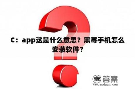 C：app这是什么意思？黑莓手机怎么安装软件？