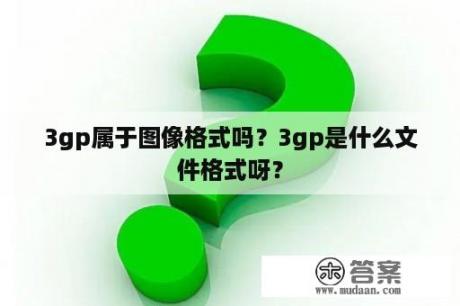 3gp属于图像格式吗？3gp是什么文件格式呀？