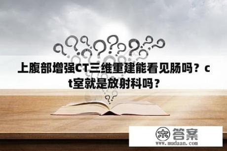 上腹部增强CT三维重建能看见肠吗？ct室就是放射科吗？