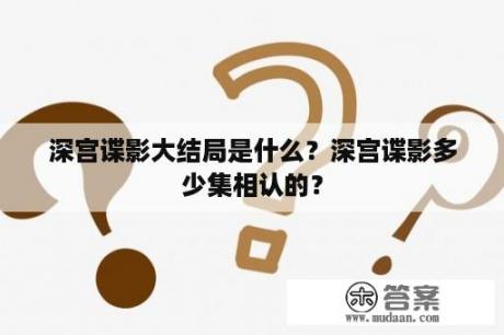 深宫谍影大结局是什么？深宫谍影多少集相认的？