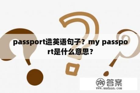 passport造英语句子？my passport是什么意思？