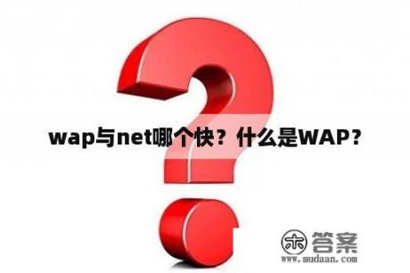 wap与net哪个快？什么是WAP？