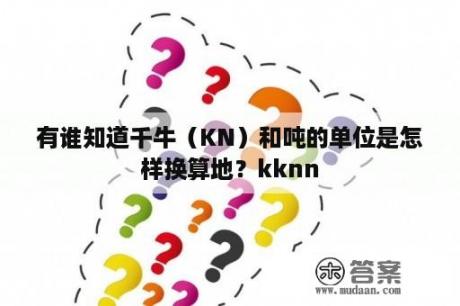 有谁知道千牛（KN）和吨的单位是怎样换算地？kknn