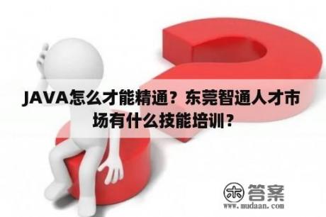 JAVA怎么才能精通？东莞智通人才市场有什么技能培训？