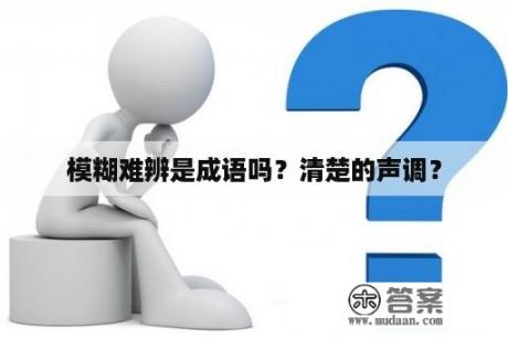 模糊难辨是成语吗？清楚的声调？