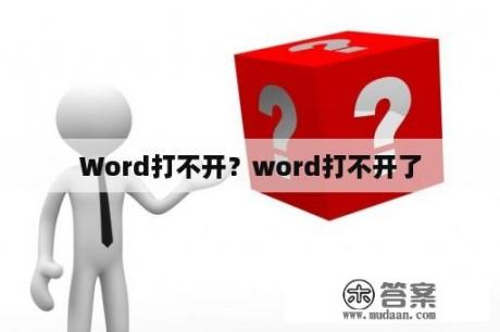 Word打不开？word打不开了