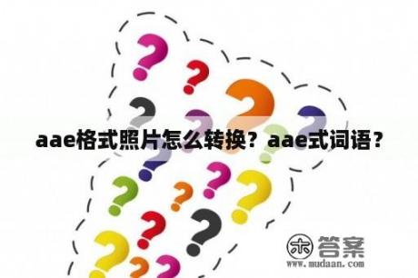 aae格式照片怎么转换？aae式词语？