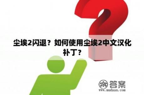 尘埃2闪退？如何使用尘埃2中文汉化补丁？