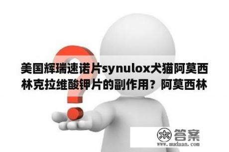 美国辉瑞速诺片synulox犬猫阿莫西林克拉维酸钾片的副作用？阿莫西林副作用