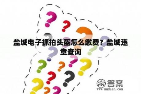 盐城电子抓拍头盔怎么缴费？盐城违章查询