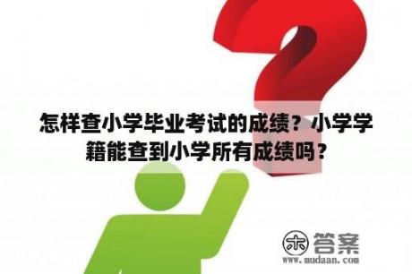 怎样查小学毕业考试的成绩？小学学籍能查到小学所有成绩吗？