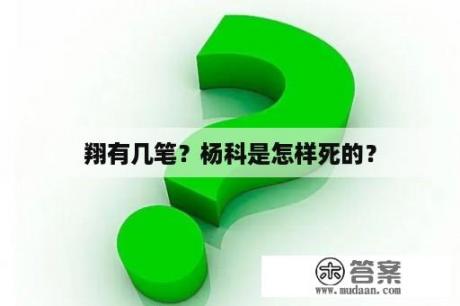 翔有几笔？杨科是怎样死的？