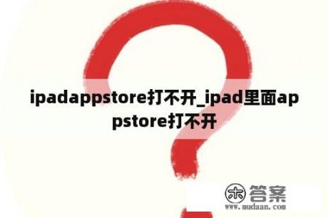 ipadappstore打不开_ipad里面appstore打不开