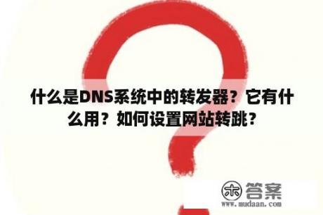 什么是DNS系统中的转发器？它有什么用？如何设置网站转跳？