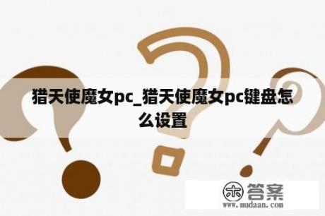 猎天使魔女pc_猎天使魔女pc键盘怎么设置