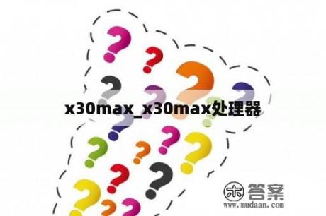 x30max_x30max处理器