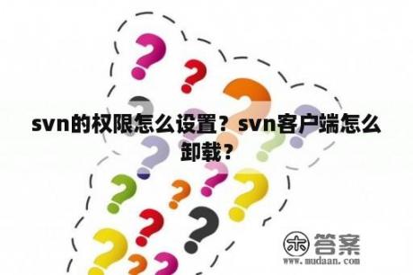 svn的权限怎么设置？svn客户端怎么卸载？