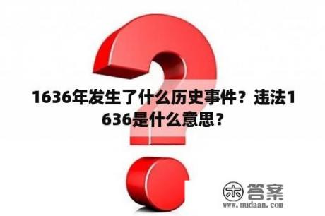 1636年发生了什么历史事件？违法1636是什么意思？