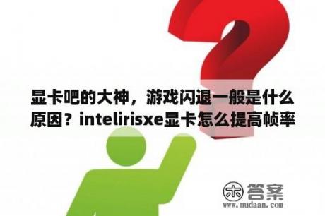 显卡吧的大神，游戏闪退一般是什么原因？intelirisxe显卡怎么提高帧率？