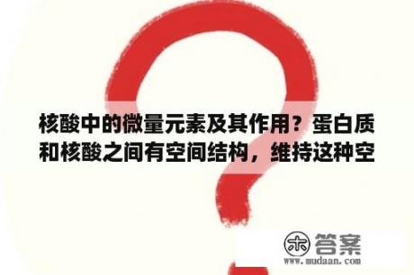 核酸中的微量元素及其作用？蛋白质和核酸之间有空间结构，维持这种空间结构的作用力是什么？