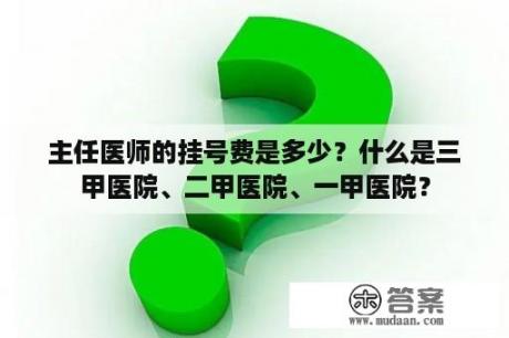 主任医师的挂号费是多少？什么是三甲医院、二甲医院、一甲医院？