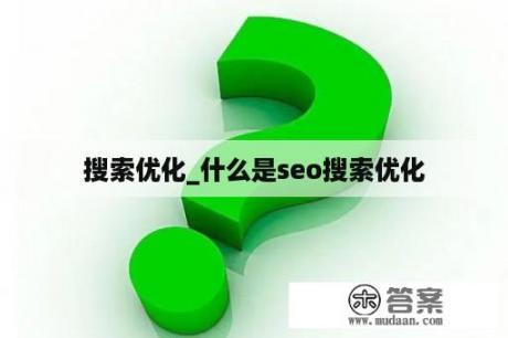 搜索优化_什么是seo搜索优化