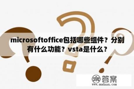 microsoftoffice包括哪些组件？分别有什么功能？vsta是什么？