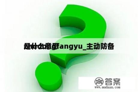 zhudongfangyu_主动防备
是什么意思