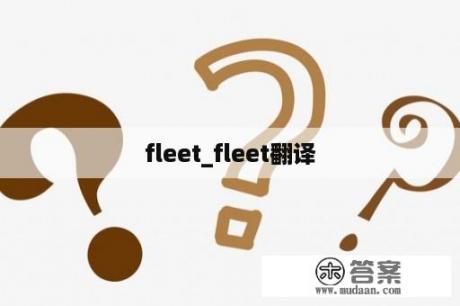 fleet_fleet翻译