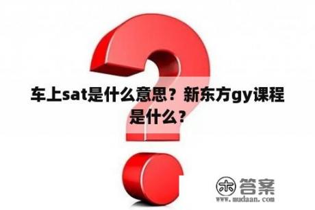 车上sat是什么意思？新东方gy课程是什么？