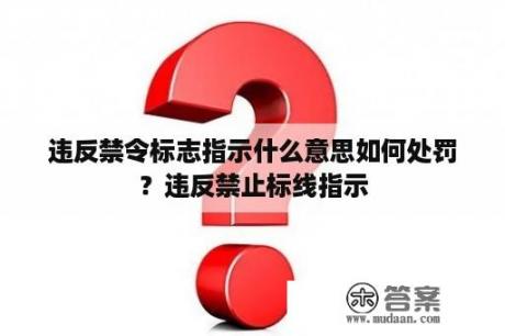 违反禁令标志指示什么意思如何处罚？违反禁止标线指示