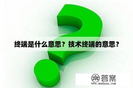 终端是什么意思？技术终端的意思？