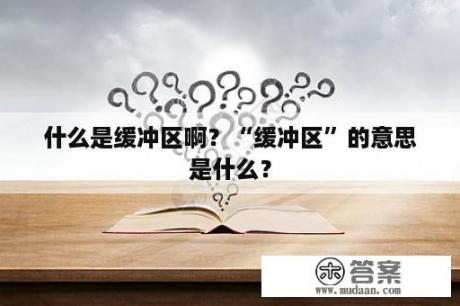 什么是缓冲区啊？“缓冲区”的意思是什么？