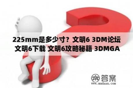 225mm是多少寸？文明6 3DM论坛 文明6下载 文明6攻略秘籍 3DMGAME 文明6汉