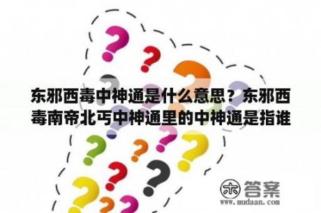 东邪西毒中神通是什么意思？东邪西毒南帝北丐中神通里的中神通是指谁？