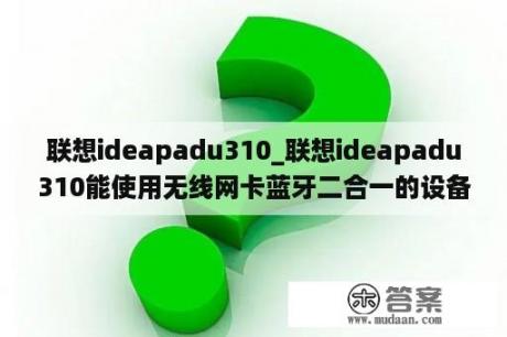 联想ideapadu310_联想ideapadu310能使用无线网卡蓝牙二合一的设备吗?