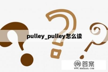 pulley_pulley怎么读