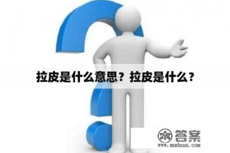 拉皮是什么意思？拉皮是什么？