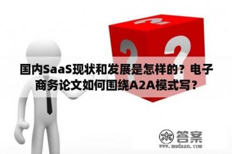 国内SaaS现状和发展是怎样的？电子商务论文如何围绕A2A模式写？