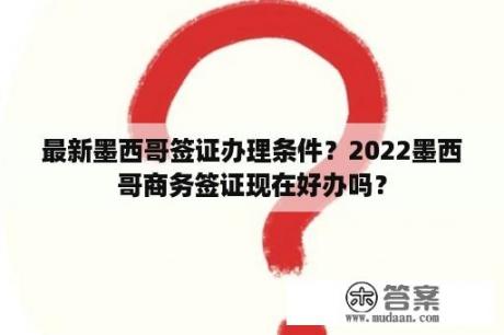 最新墨西哥签证办理条件？2022墨西哥商务签证现在好办吗？