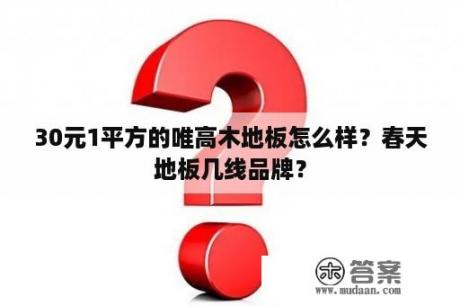 30元1平方的唯高木地板怎么样？春天地板几线品牌？