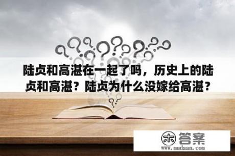 陆贞和高湛在一起了吗，历史上的陆贞和高湛？陆贞为什么没嫁给高湛？