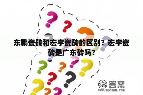 东鹏瓷砖和宏宇瓷砖的区别？宏宇瓷砖是广东砖吗？