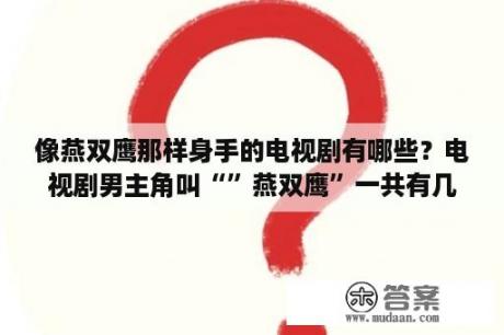 像燕双鹰那样身手的电视剧有哪些？电视剧男主角叫“”燕双鹰”一共有几部啊!分别是那几部？